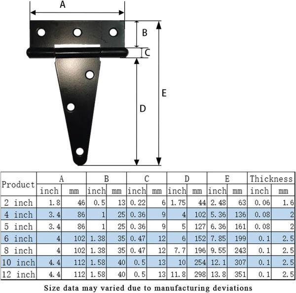 HLMOptimo T Hinge Low Carbon Steel Powder Coated Door Hinge-2