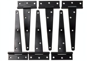 Murtenze T Strap Hinge Black Galvanized Iron Door Hardware-0