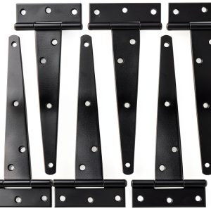 Murtenze T Strap Hinge Black Galvanized Iron Door Hardware-0