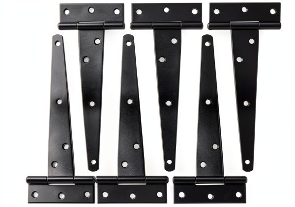 Murtenze T Strap Hinge Black Galvanized Iron Door Hardware-0
