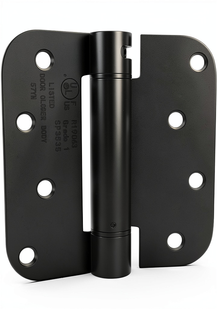 Goldenwarm door hinges installed on a wooden door
