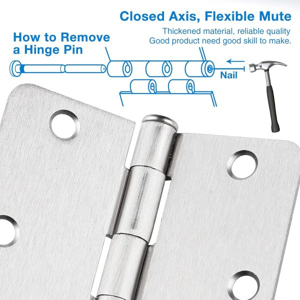 JIW Satin Nickel Door Hinges Steel 30 Pack Standard-3