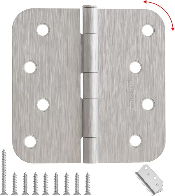 AmzGod Brushed Nickel Door Hinges Iron Material Interior-0