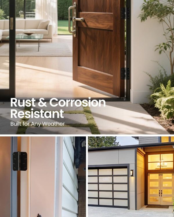 AmzGod Matte Black Door Hinges Iron 4x4 Inch Smooth-6