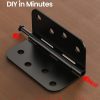 AmzGod Matte Black Door Hinges Iron 4x4 Inch Smooth-3