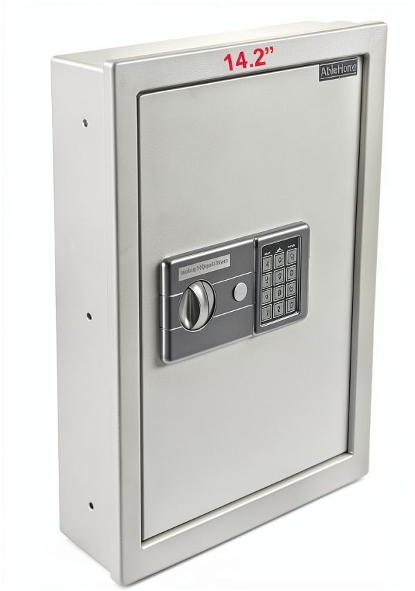 Digital Electronic Wall Safe Able Off White Heavy Duty Steel Recessed-1