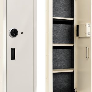 Langger Biometric Hidden Fingerprint Security Safe, In Wall Safe Between Studs (White - Tall)-0