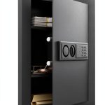 Electronic Wall Safe Giantex GT50957BK-HW Black Alloy Steel Cabinet-0