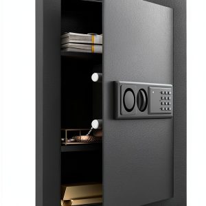 Electronic Wall Safe Giantex GT50957BK-HW Black Alloy Steel Cabinet-0