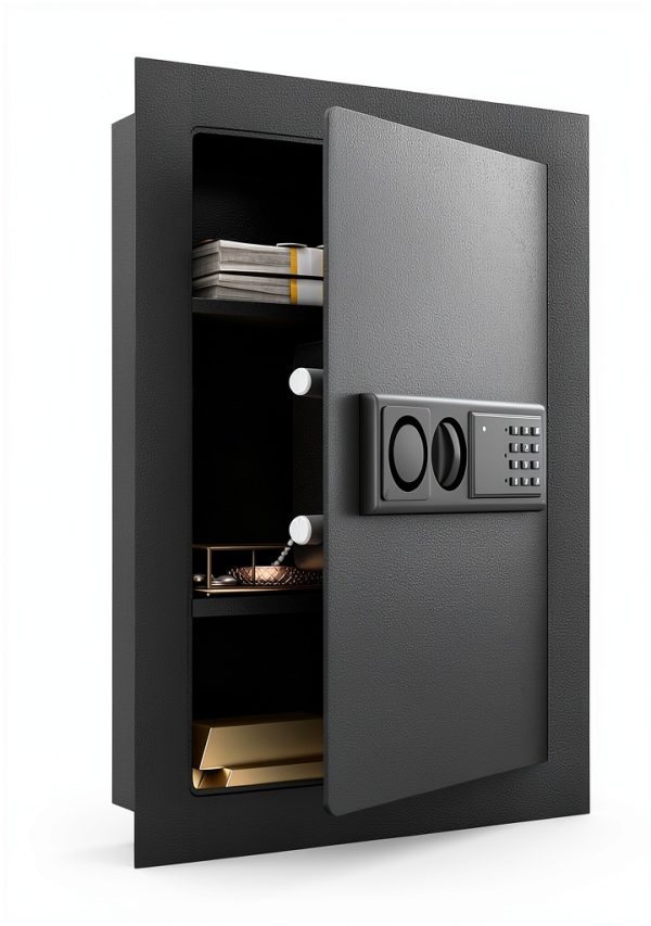 Electronic Wall Safe Giantex GT50957BK-HW Black Alloy Steel Cabinet-0