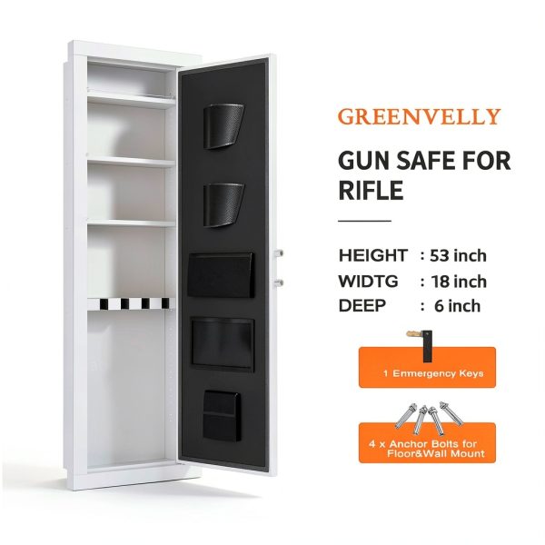 Wall Gun Safe Greenvelly Biometric 4‑Gun Black Medium-1