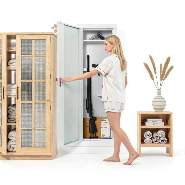 Wall Gun Safe RHHVVR Hidden with Digital Keypad Adjustable Shelves-6