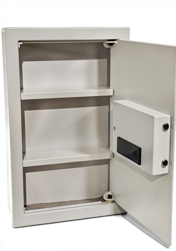 Digital Electronic Wall Safe Able Off White Heavy Duty Steel Recessed-3