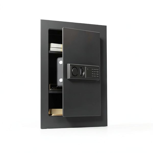 Electronic Wall Safe Giantex GT50957BK-HW Black Alloy Steel Cabinet-5