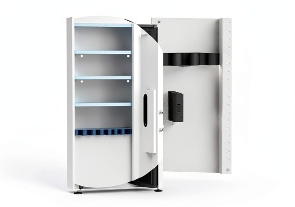 CuisinSmart 53" Wall Gun Safe, Wall Safe Between Stud, Hidden Gun Safe for Rifles with Adjustable Shelves,Assembled Rifle Gun Safes for Storage Firearm Money Valuables (White, Fingerprint)-4