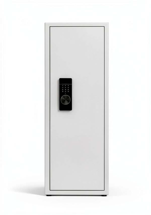 CuisinSmart 53" Wall Gun Safe, Wall Safe Between Stud, Hidden Gun Safe for Rifles with Adjustable Shelves,Assembled Rifle Gun Safes for Storage Firearm Money Valuables (White, Fingerprint)-2