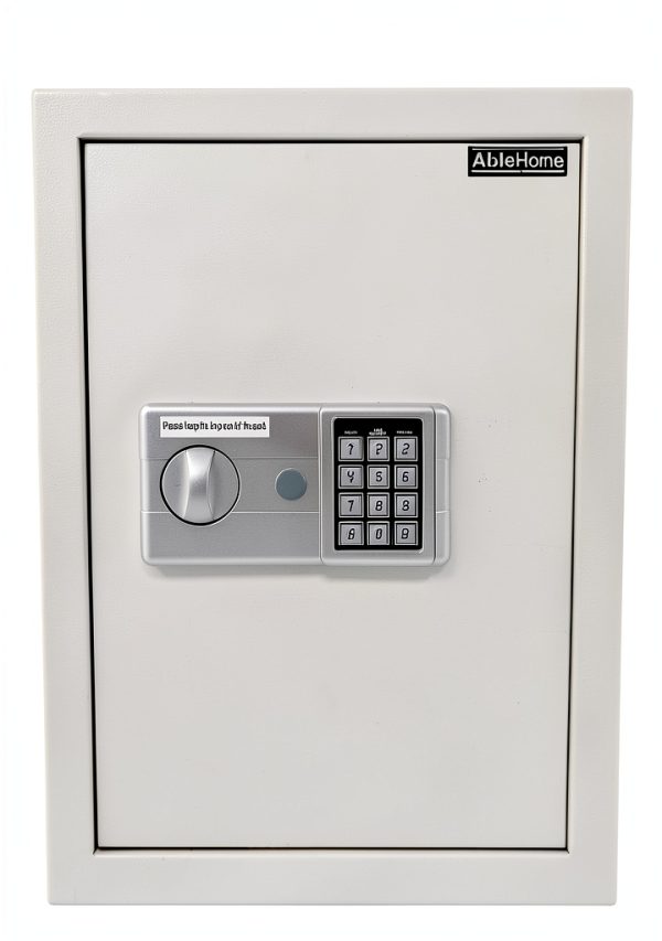 Digital Electronic Wall Safe Able Off White Heavy Duty Steel Recessed-2
