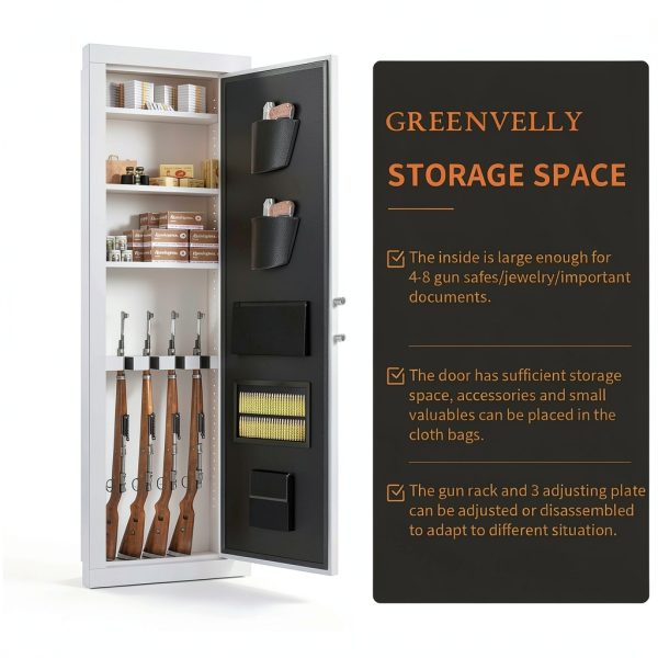 Wall Gun Safe Greenvelly Biometric 4‑Gun Black Medium-5