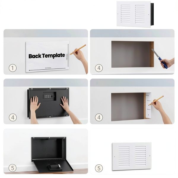 Hidden Wall Safe Mboko Magnetic Concealment White Vent Cover-1
