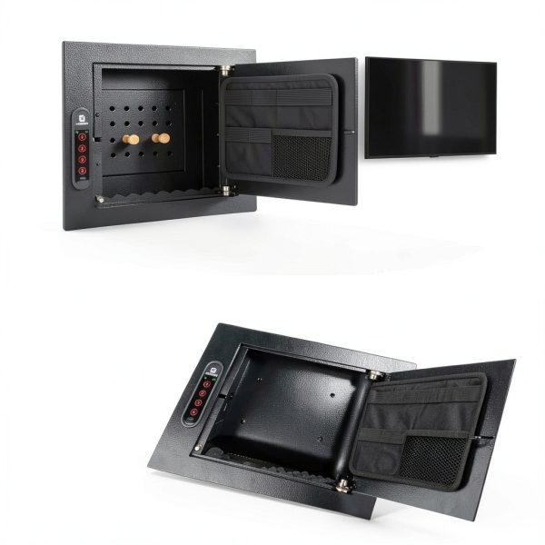 Hidden Wall Safe XDeer 0.405 cuft Portable Black Safe with Pegboard-1