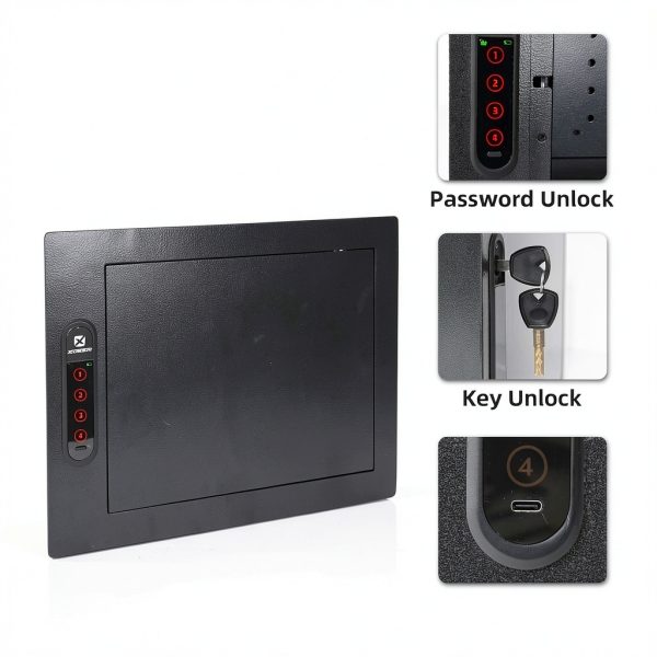 Hidden Wall Safe XDeer 0.405 cuft Portable Black Safe with Pegboard-5