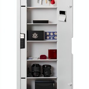 SnapSafe In Wall Tall Safe Light Grey with Keypad Entry Model 75414-0