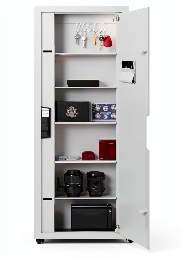 SnapSafe In Wall Tall Safe Light Grey with Keypad Entry Model 75414-0