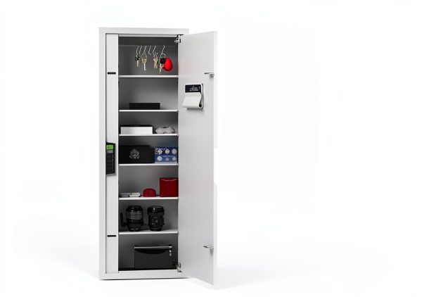 SnapSafe In Wall Tall Safe Light Grey with Keypad Entry Model 75414-2