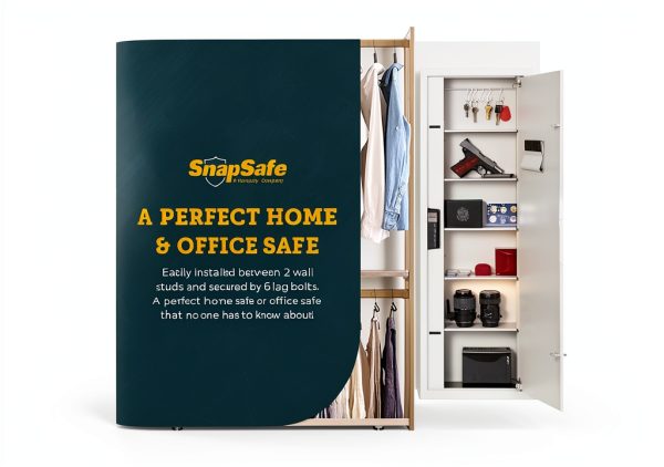 SnapSafe In Wall Tall Safe Light Grey with Keypad Entry Model 75414-6