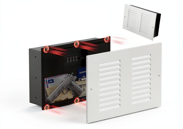 Hidden Wall Safe Mboko Magnetic Concealment White Vent Cover-0