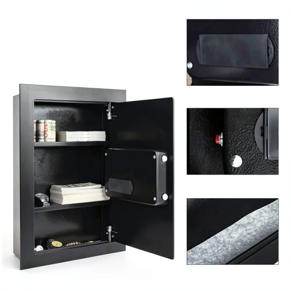 Wall Safe Goplus 22" Electronic Mount Safe with Digital Keypad Black-5